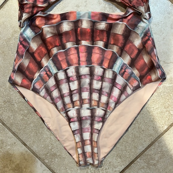 Mara Hoffman Kia Shells Tie Front One Piece Swimsuit L Bathing Suit - Picture 4 of 8